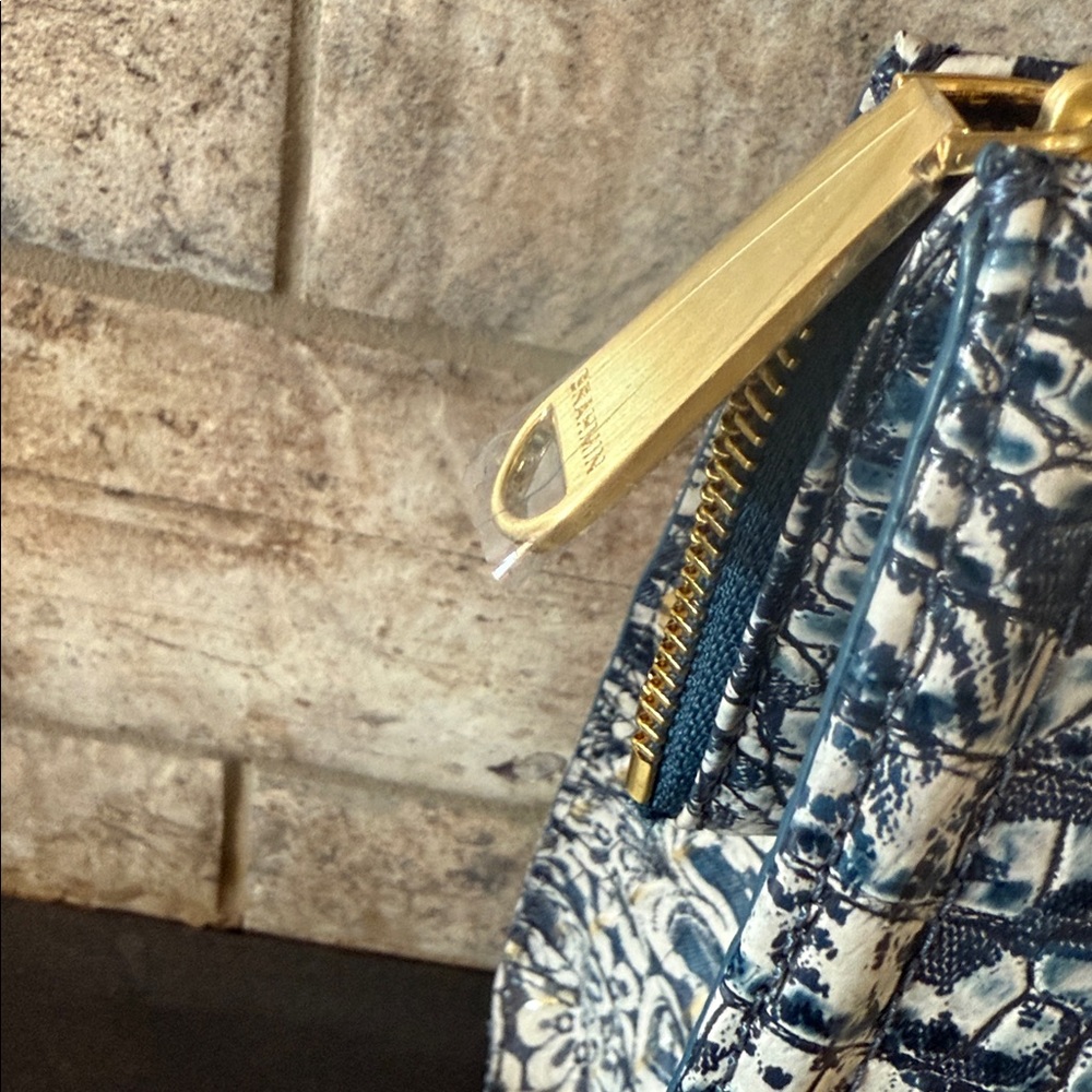 NWT Brahmin Blue Filigree Small Caroline Croc-Embossed Women's Bag - Picture 6 of 10